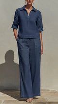 New Arrivals🔥Women’s Solid Cotton Linen Two-Piece Set