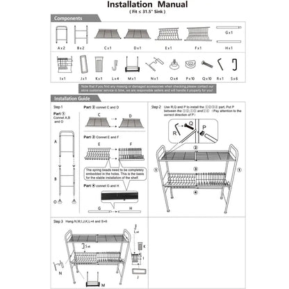 Over Sink Dish Drying Rack with Large Storage Space – 1 & 2 Tier