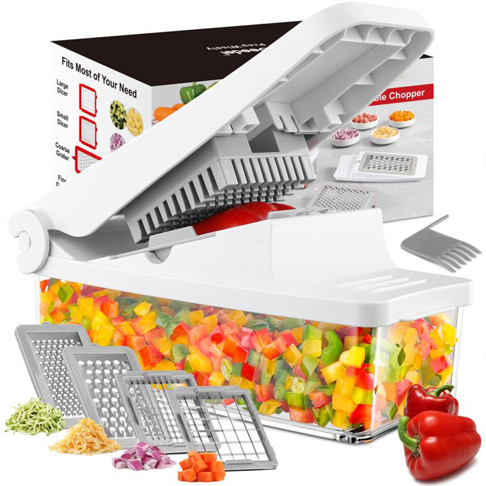 8-in-1 Multifunctional Vegetable Chopper with Storage Container