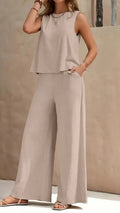 Women’s  Sleeveless Cotton-Blend Two-Piece Set