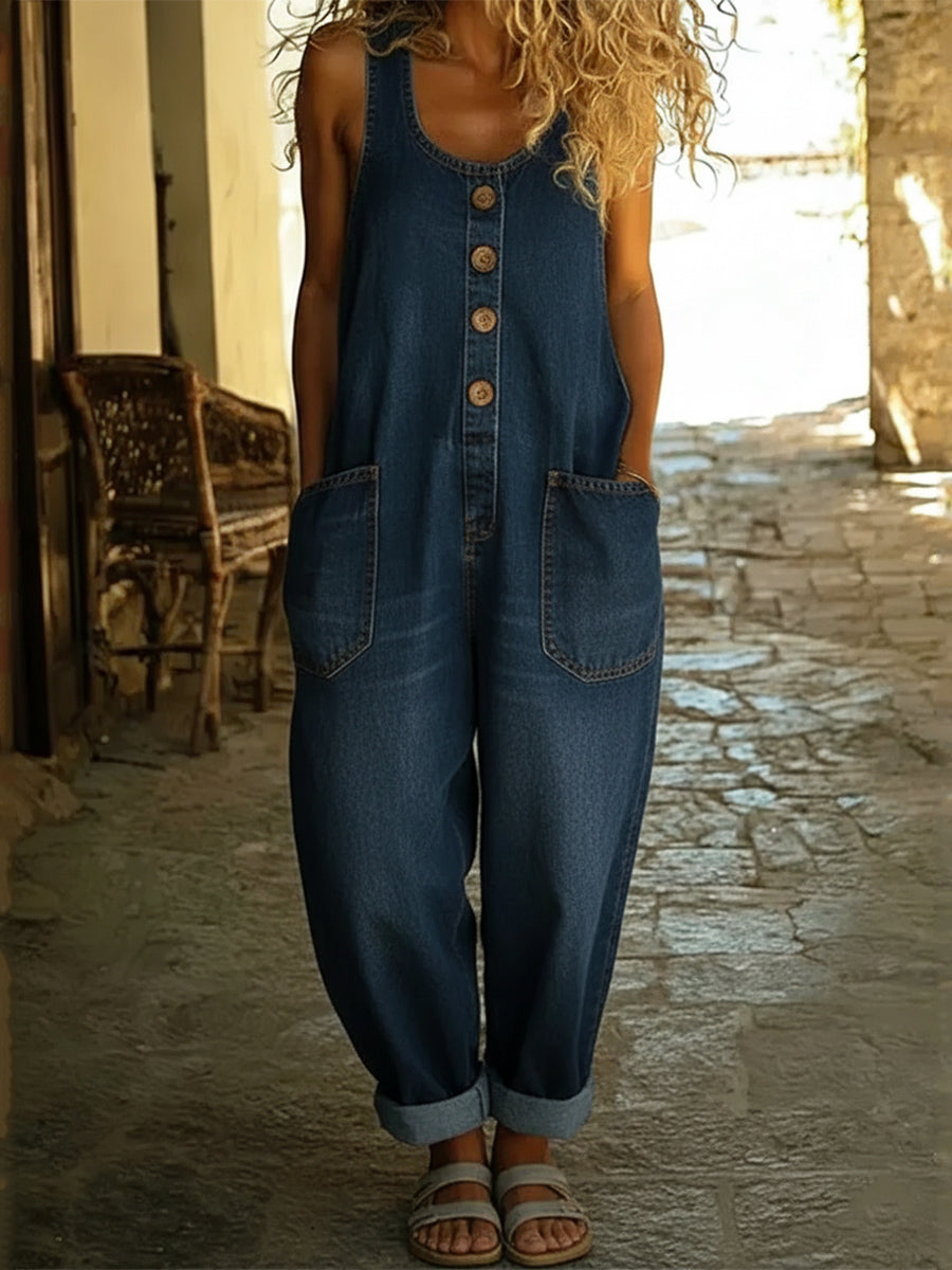 Women’s casual cotton vest jumpsuit