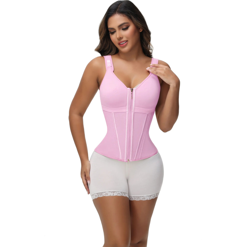 Women's waist trainer shapewear, with bra and shapewear, sports shapewear with adjustable shoulder straps