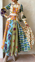 Women’s Retro Art Print Shirt Dress