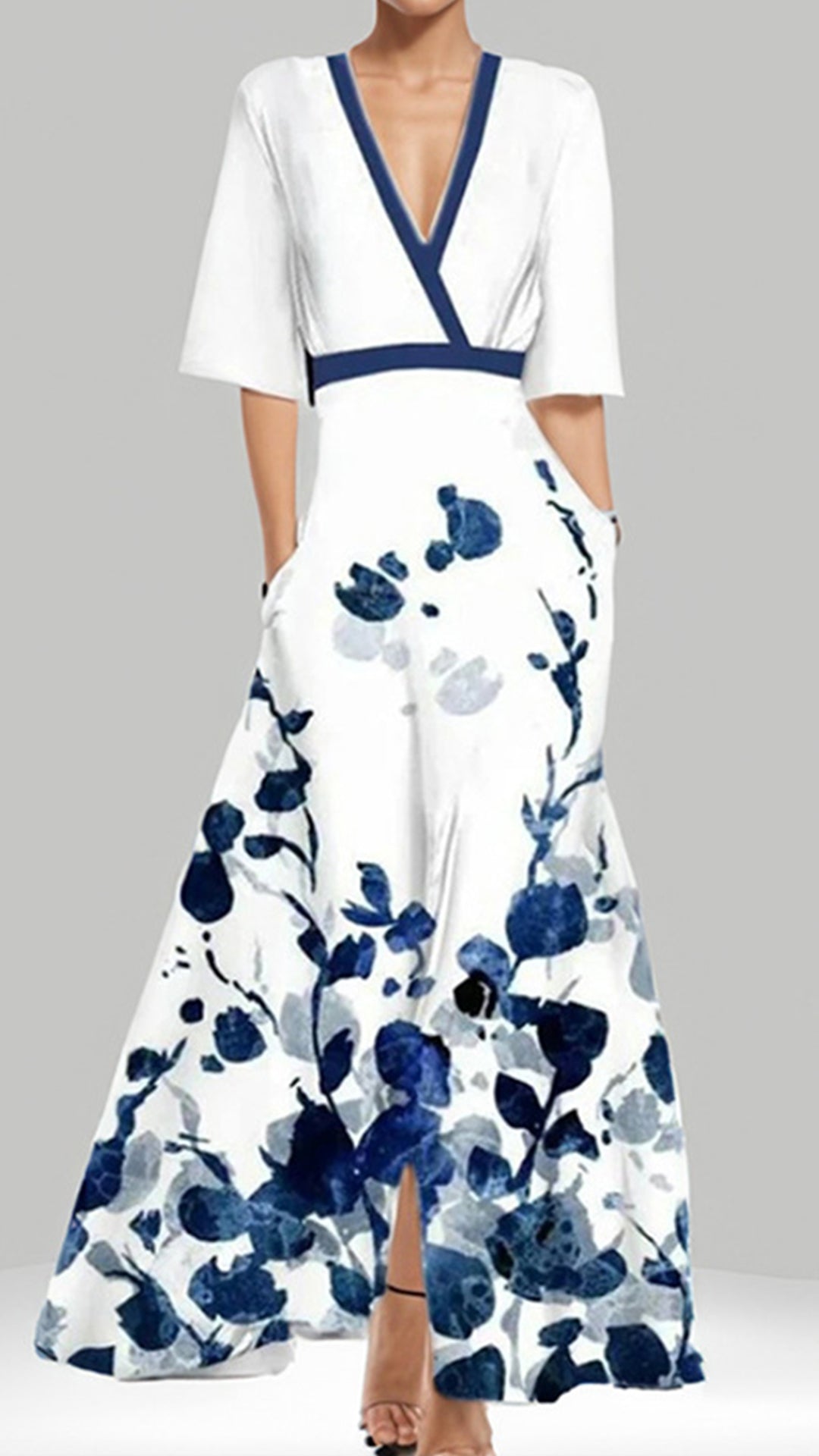 Women’s Floral Print Cotton-Blend Maxi Dress