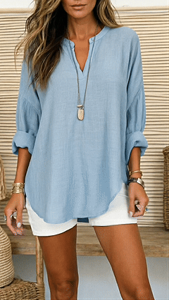Women’s Linen V-Neck Loose Shirt