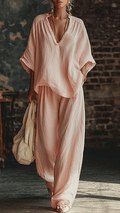 Women’s  Relaxed Cotton-Blend Two-Piece Set