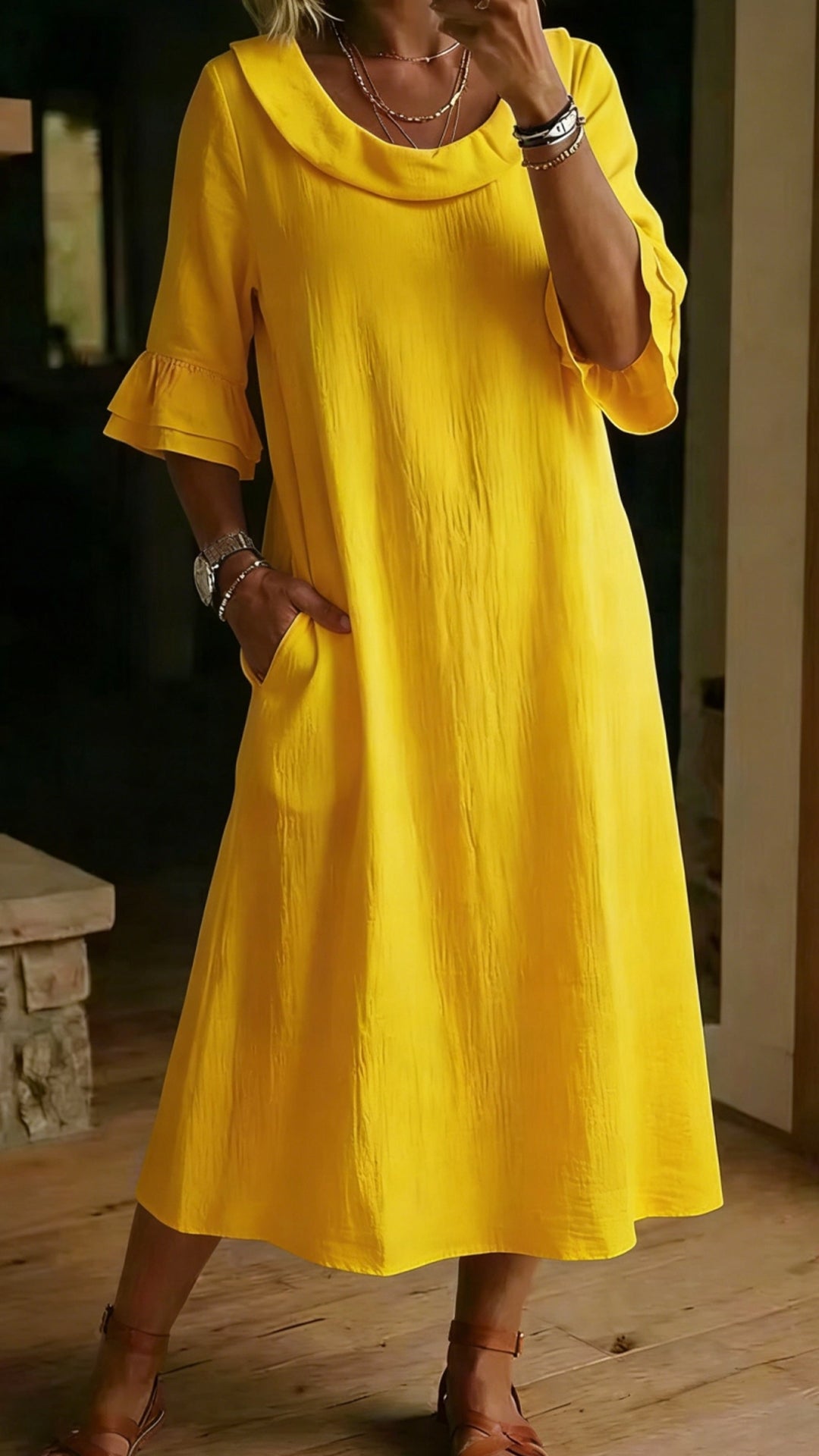 New Arrivals🔥Women’s Neck Ruffle Casual Dress
