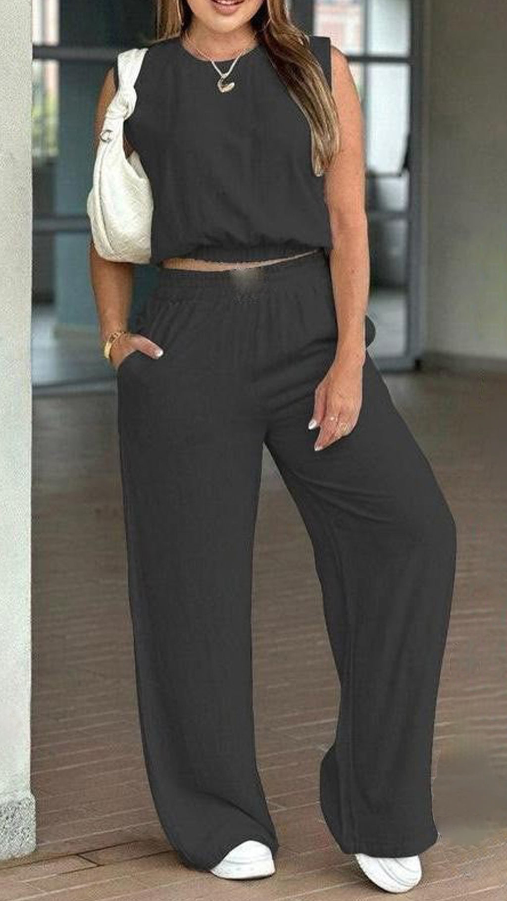 🌷🌷Women’s Cotton Sleeveless Tank & Wide Leg Pants 2-Piece Lounge Set