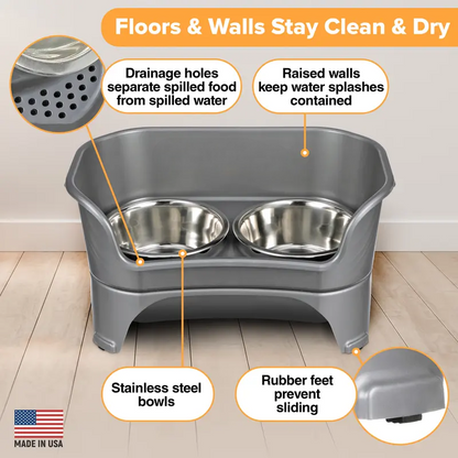 Neater Feeder for Dogs – Mess-Proof Elevated Pet Bowls, Stainless Steel, BPA-Free, Dishwasher Safe, Made in USA