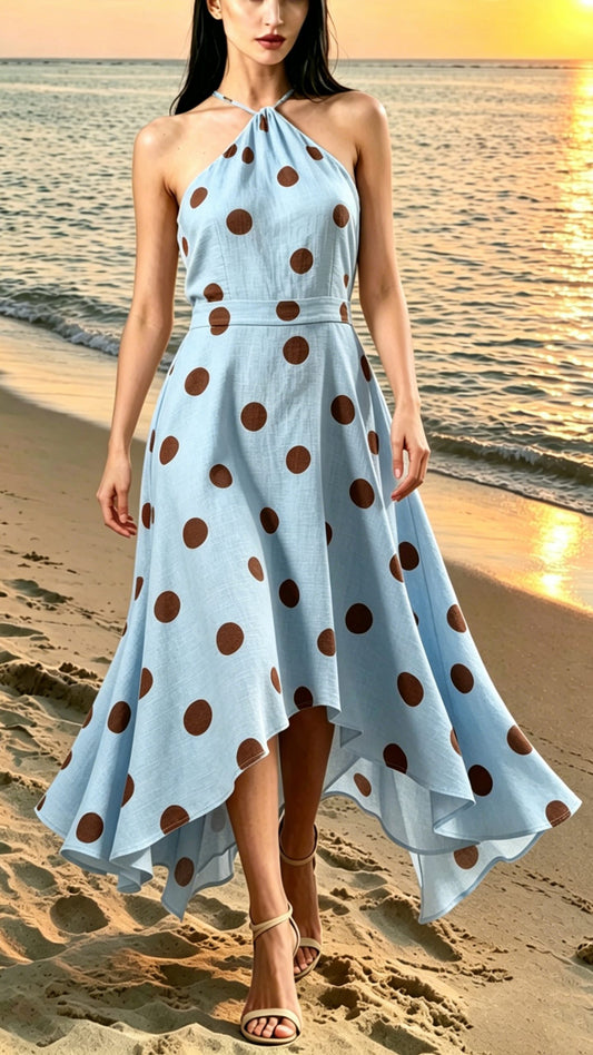 Women’s Polka-Dot Halter Dress