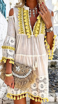 Women’s Bohemian Tassel Cotton-Blend Dress
