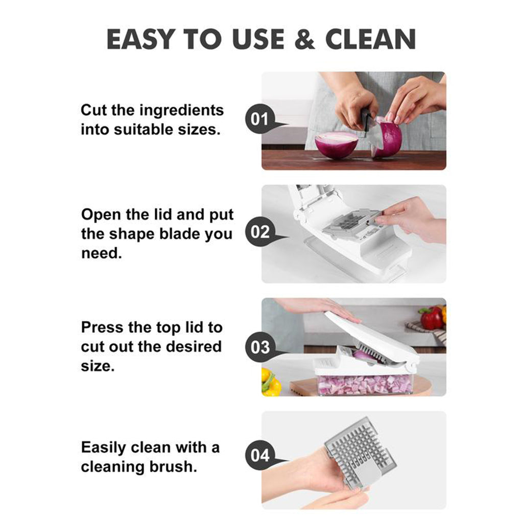 8-in-1 Multifunctional Vegetable Chopper with Storage Container