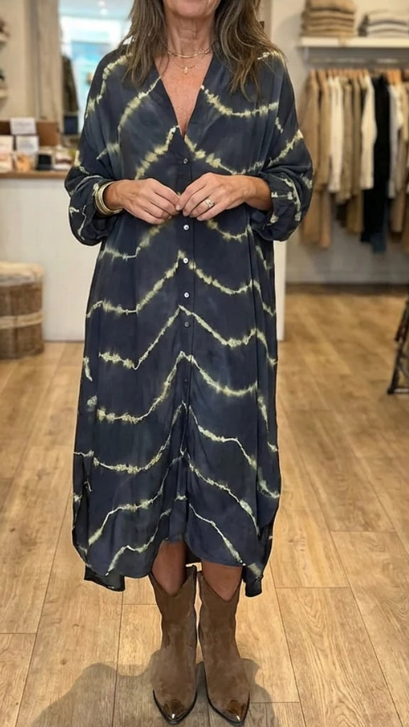 Women’s Elegant Bohemian-Style Striped Maxi Dress