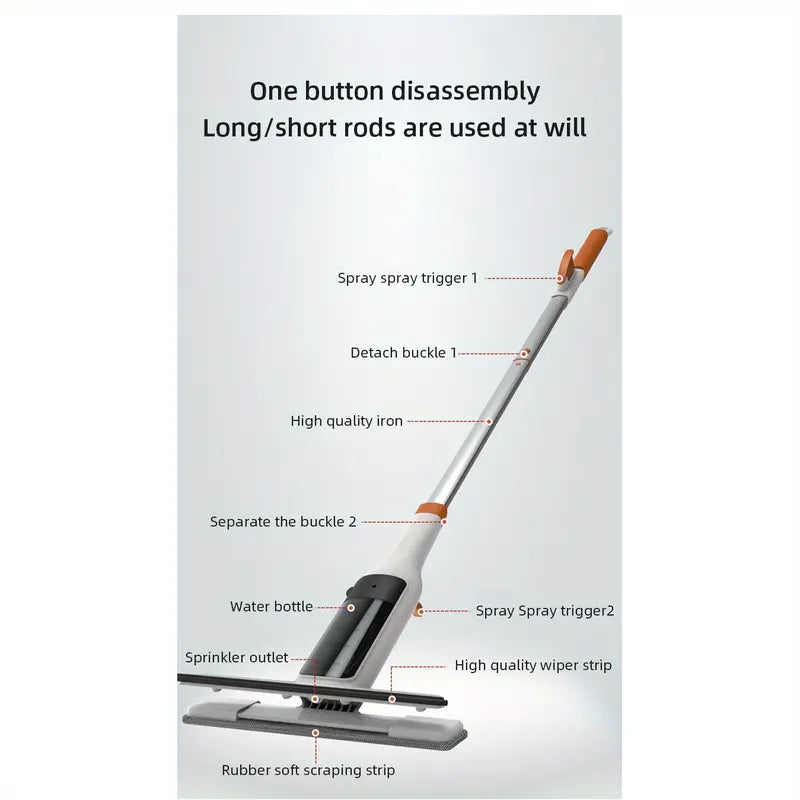 3-in-1 Glass Cleaning Kit – Durable Metal Pole, Silicone Scraper & Water Spray Wand, Ergonomic Easy-Grip Handle, 122cm Extendable Pole, Streak-Free Cleaning for High Windows, Shower Doors & Car Windshields