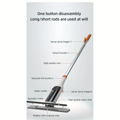 3-in-1 Glass Cleaning Kit – Durable Metal Pole, Silicone Scraper & Water Spray Wand, Ergonomic Easy-Grip Handle, 122cm Extendable Pole, Streak-Free Cleaning for High Windows, Shower Doors & Car Windshields