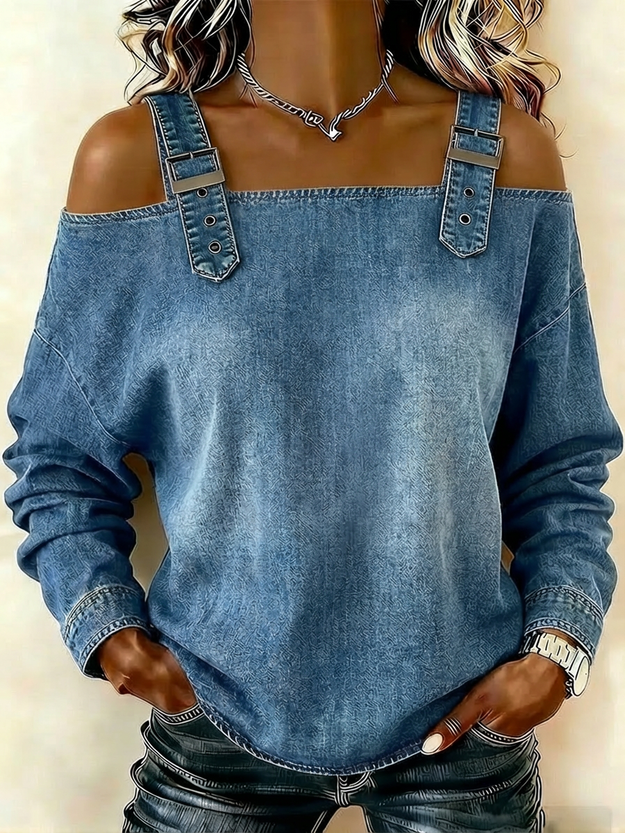 Women’s sleeveless denim shirt