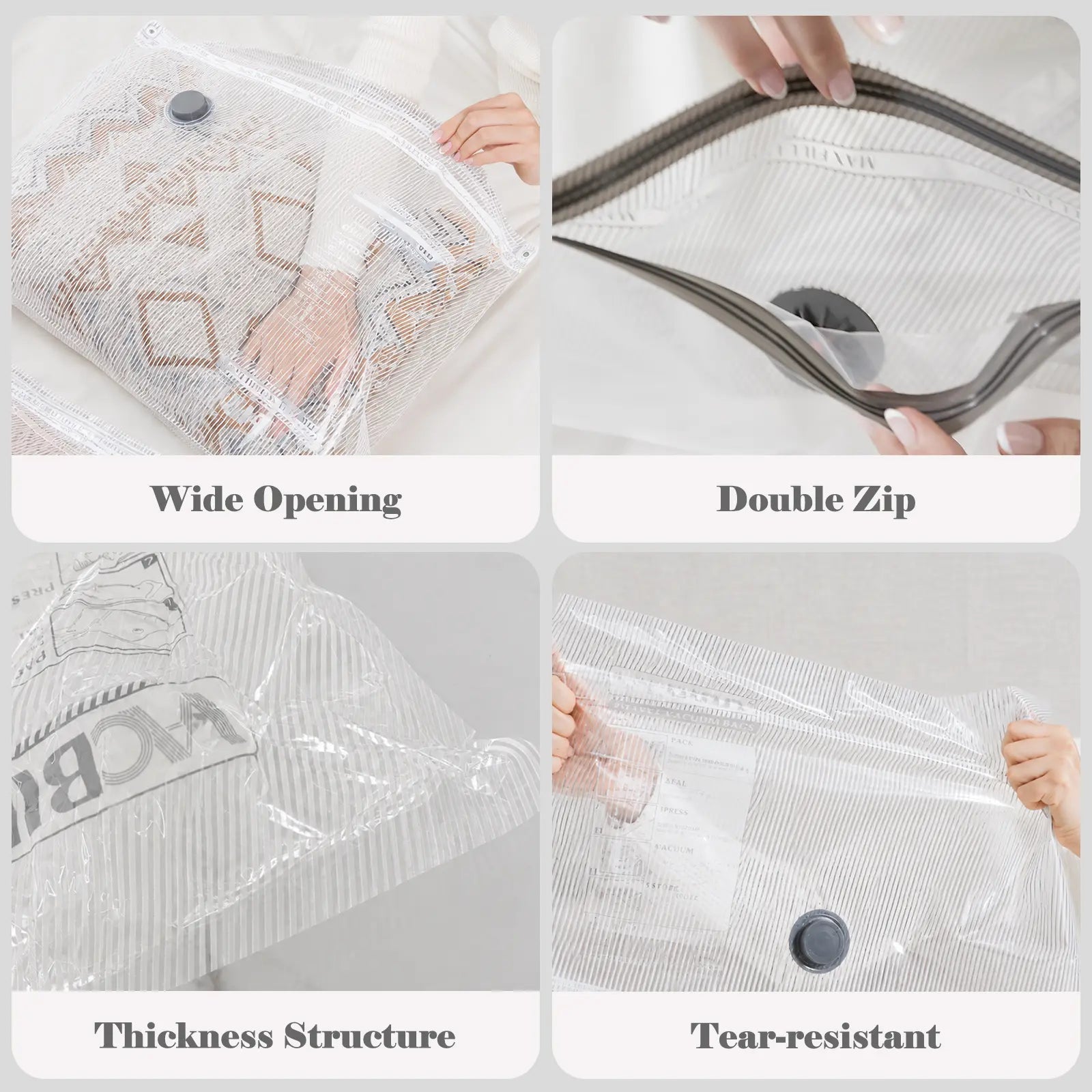 2026 Upgraded Cordless Vacuum Compression Bag Set, 24 Pack 3 Sizes Travel Storage Bags, USB Rechargeable Handheld Pump, Waterproof Reusable Space Saver Zipper Pouches for Luggage Suitcase Clothes Carry-On Packing