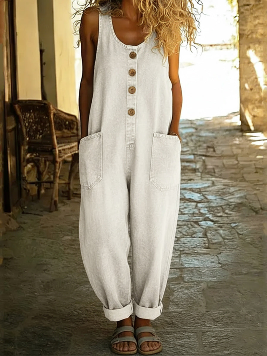 Women’s casual cotton vest jumpsuit