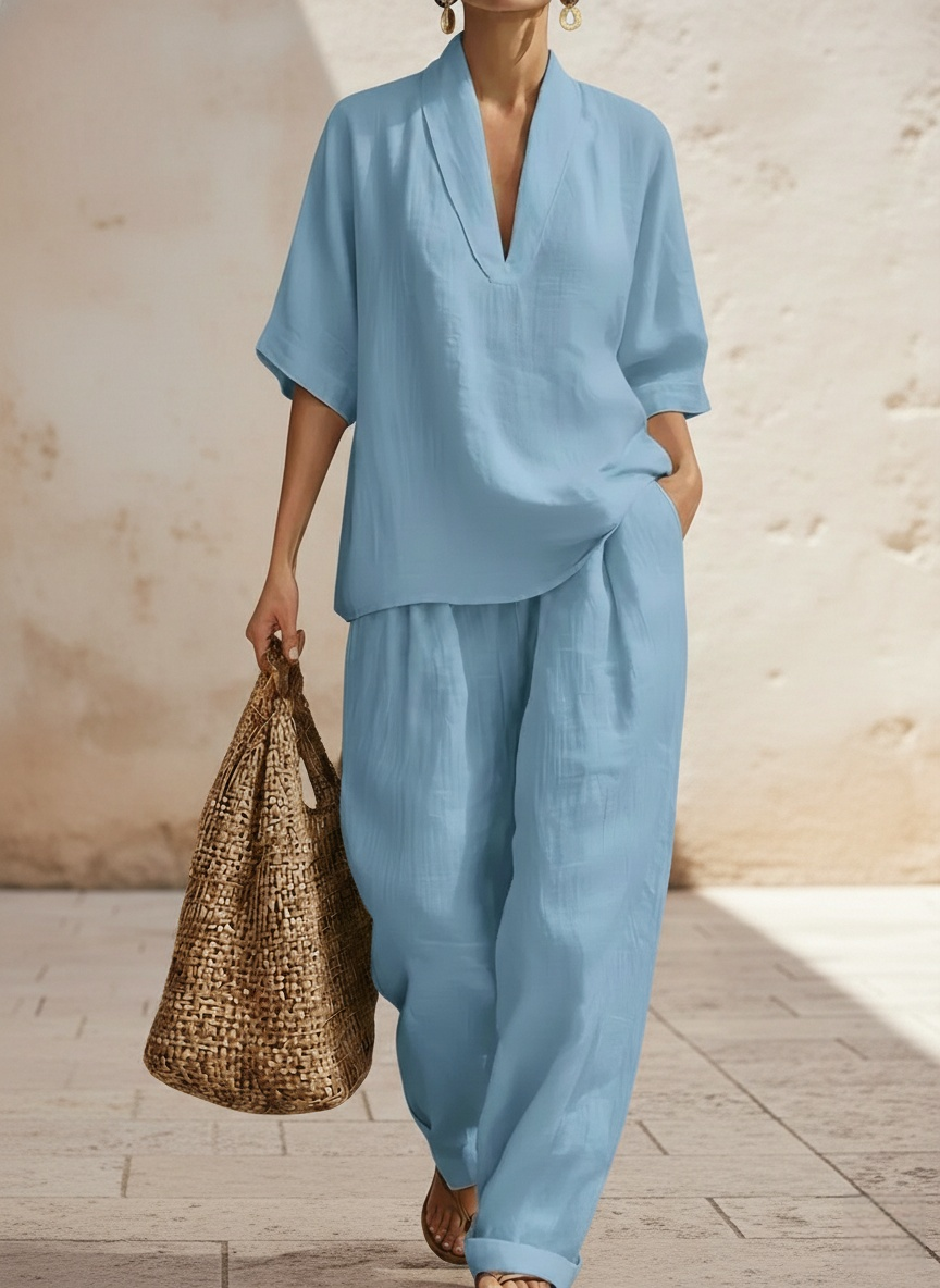 Plus Size Friendly New Arrivals🔥 Women’s Casual Cozy Minimalist Linen Two-piece Set