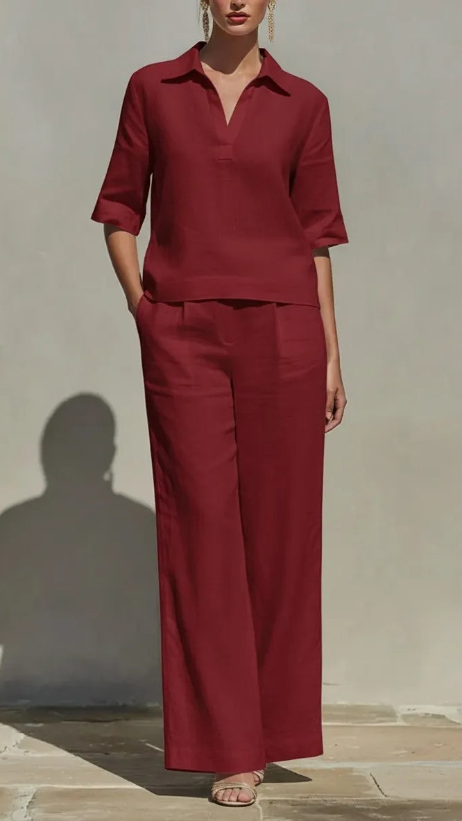 New Arrivals🔥Women’s Solid Cotton Linen Two-Piece Set