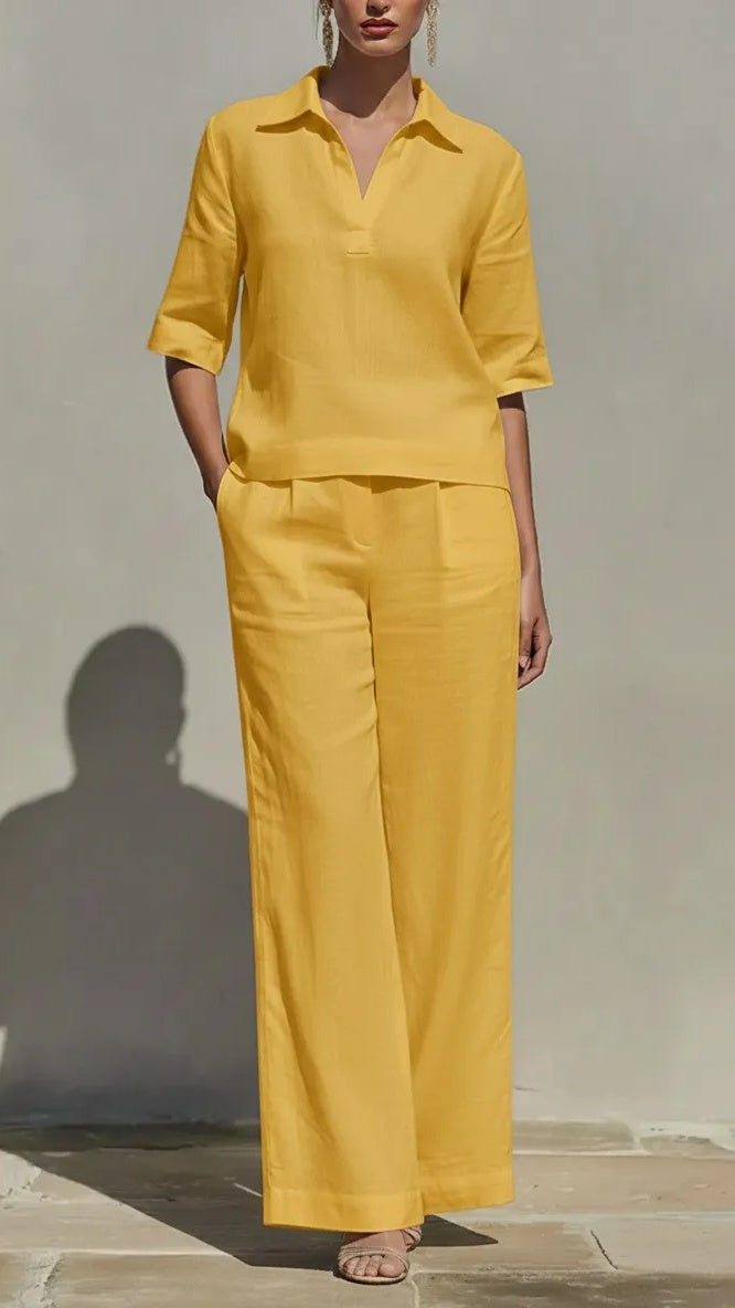 New Arrivals🔥Women’s Solid Cotton Linen Two-Piece Set