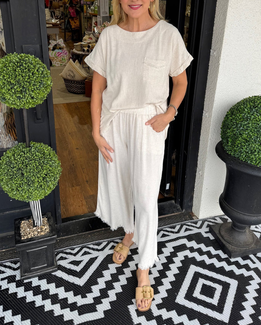 Women’s Casual Solid Cotton Linen Lounge Set (Buy 2 Free Shipping)