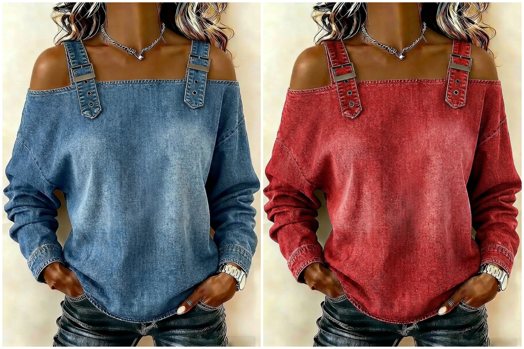 Women’s sleeveless denim shirt