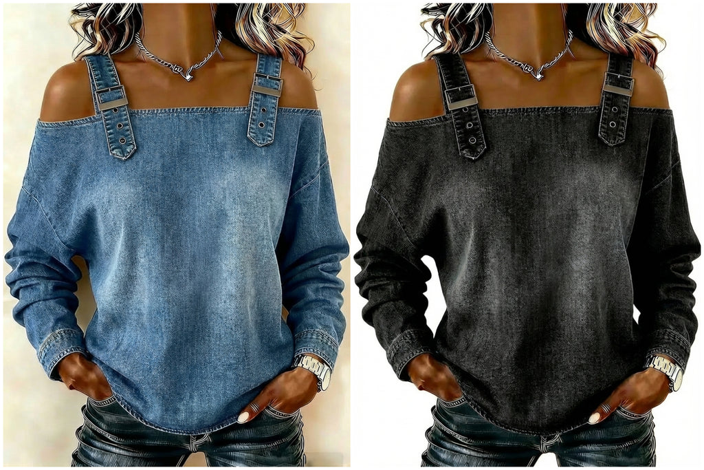 Women’s sleeveless denim shirt