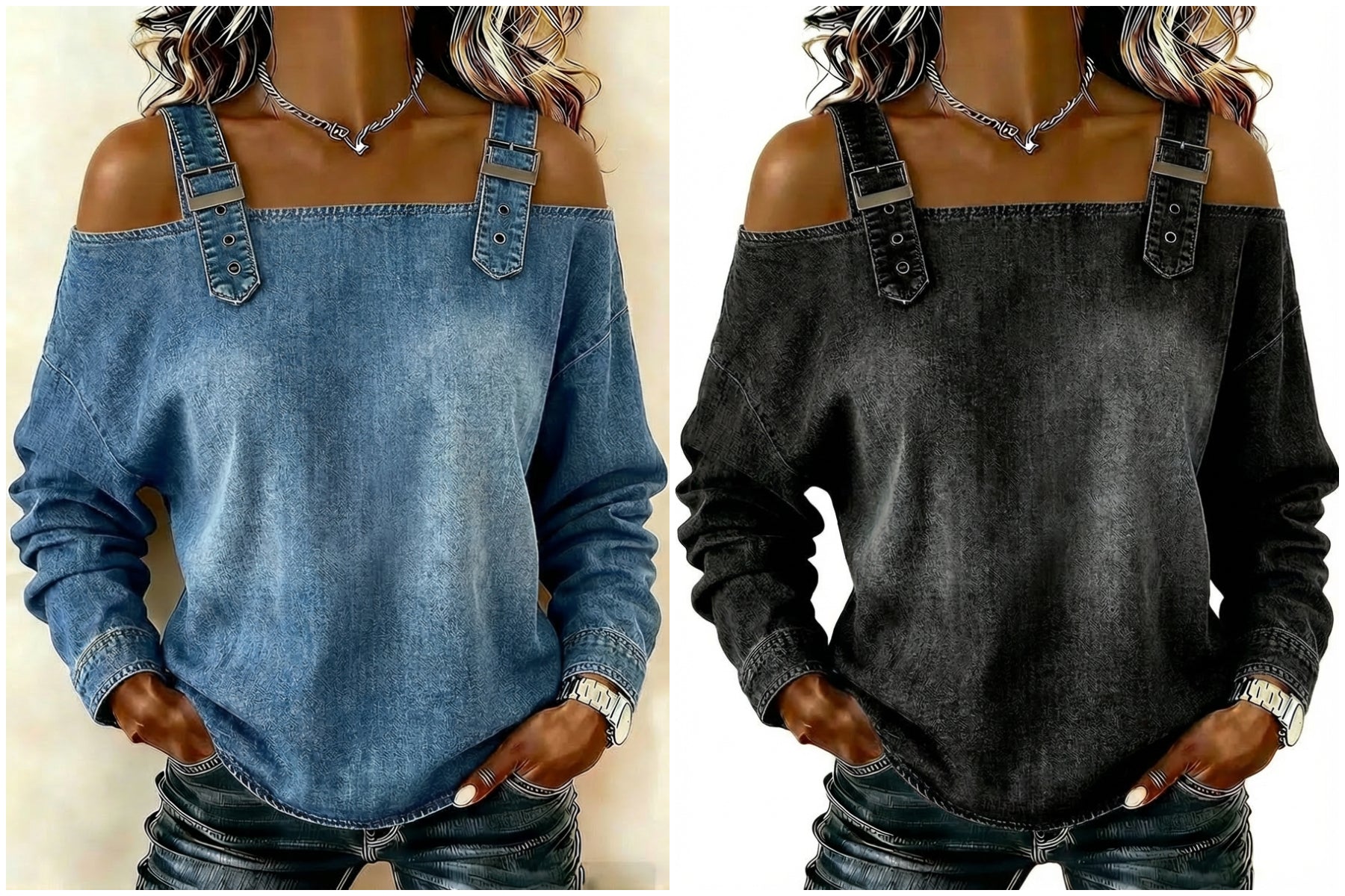 Women’s sleeveless denim shirt