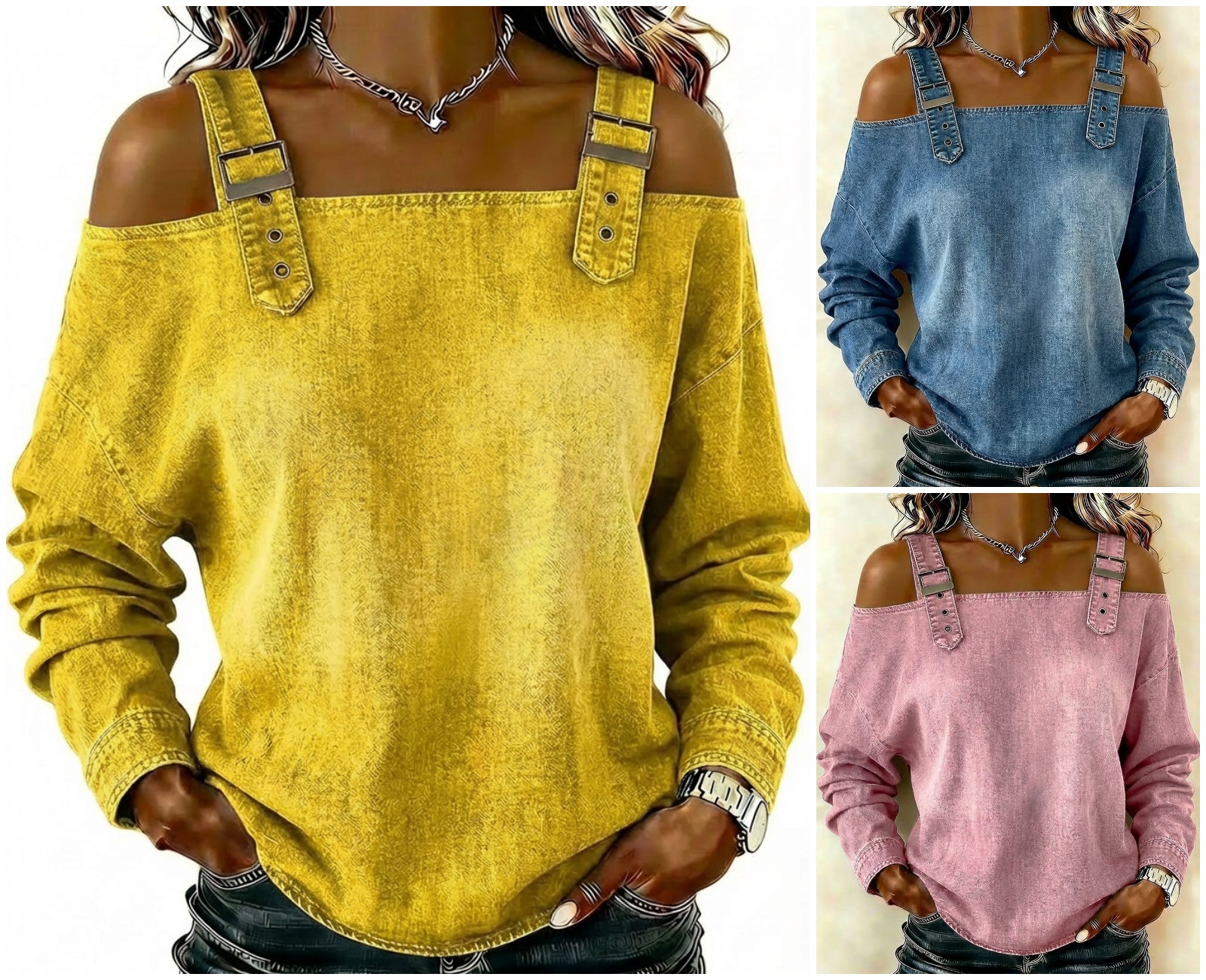 Women’s sleeveless denim shirt