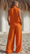 Women’s Elegant & Flowy Lapel Two-Piece Set