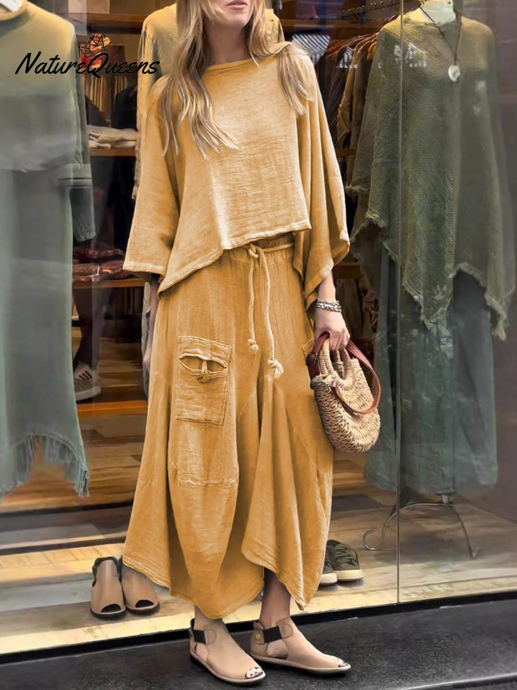 Women’s Solid Color Casual Loose Elegant Stylish Skirt Two Piece Suit