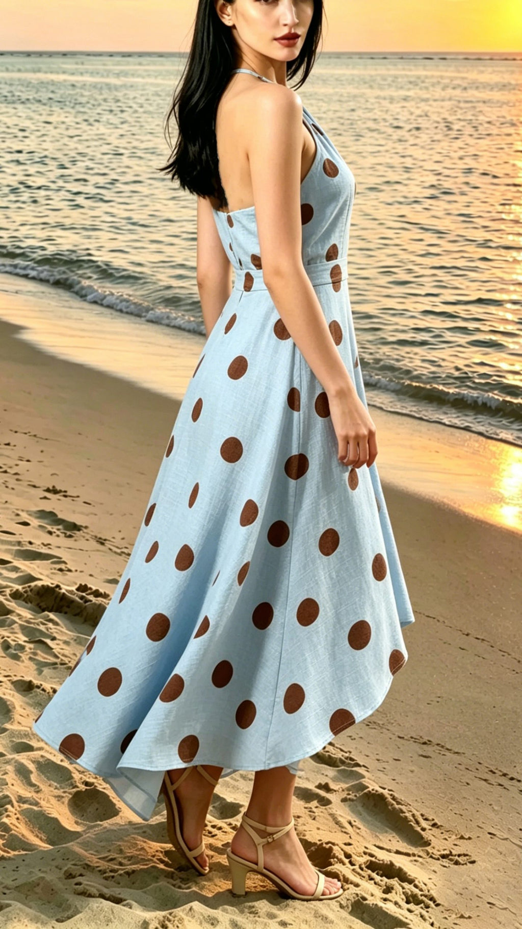 Women’s Polka-Dot Halter Dress