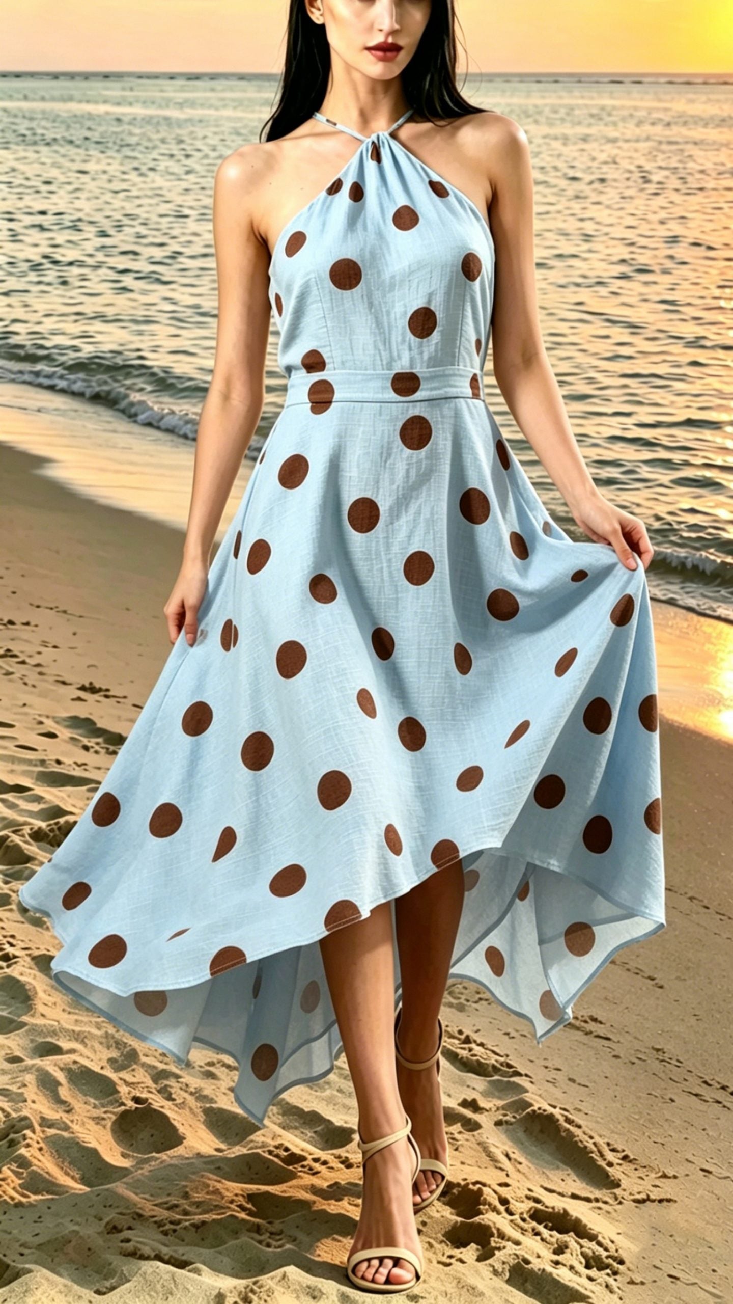 Women’s Polka-Dot Halter Dress