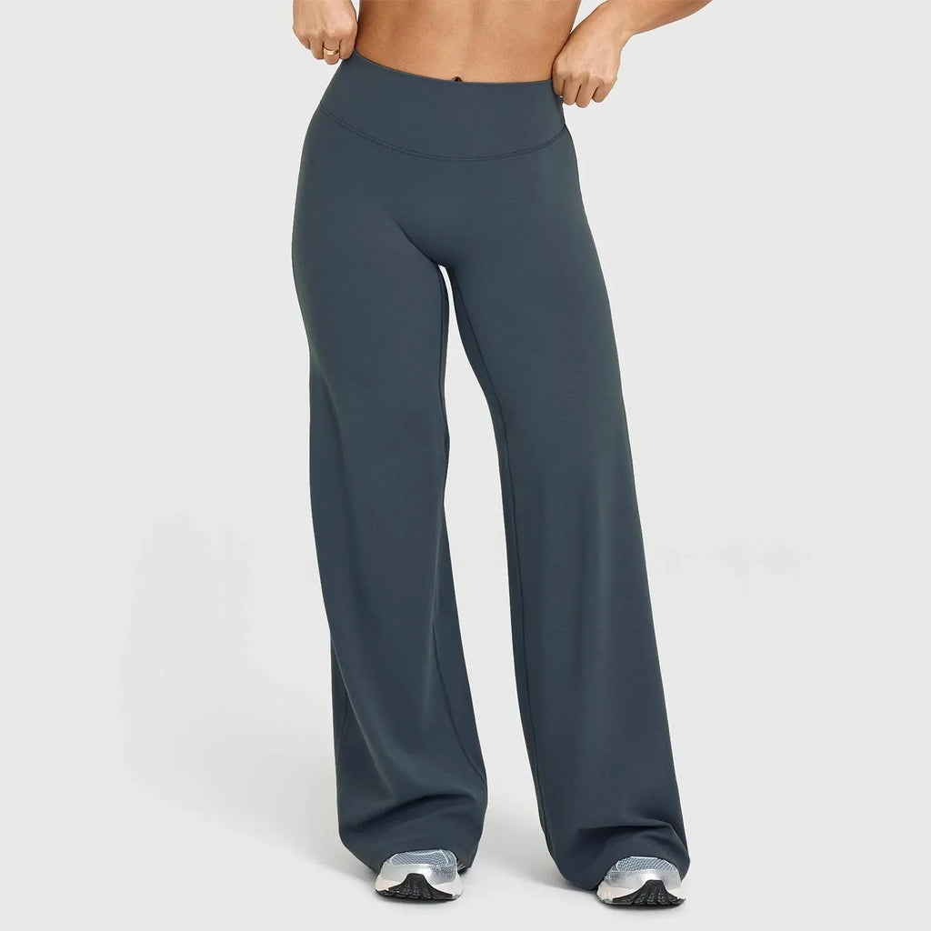 Women's Casual Pants | High Waisted | Loose-Fitting Wide Leg | Yoga | Comfortable Elastic Stretch | Straight Leg Hem