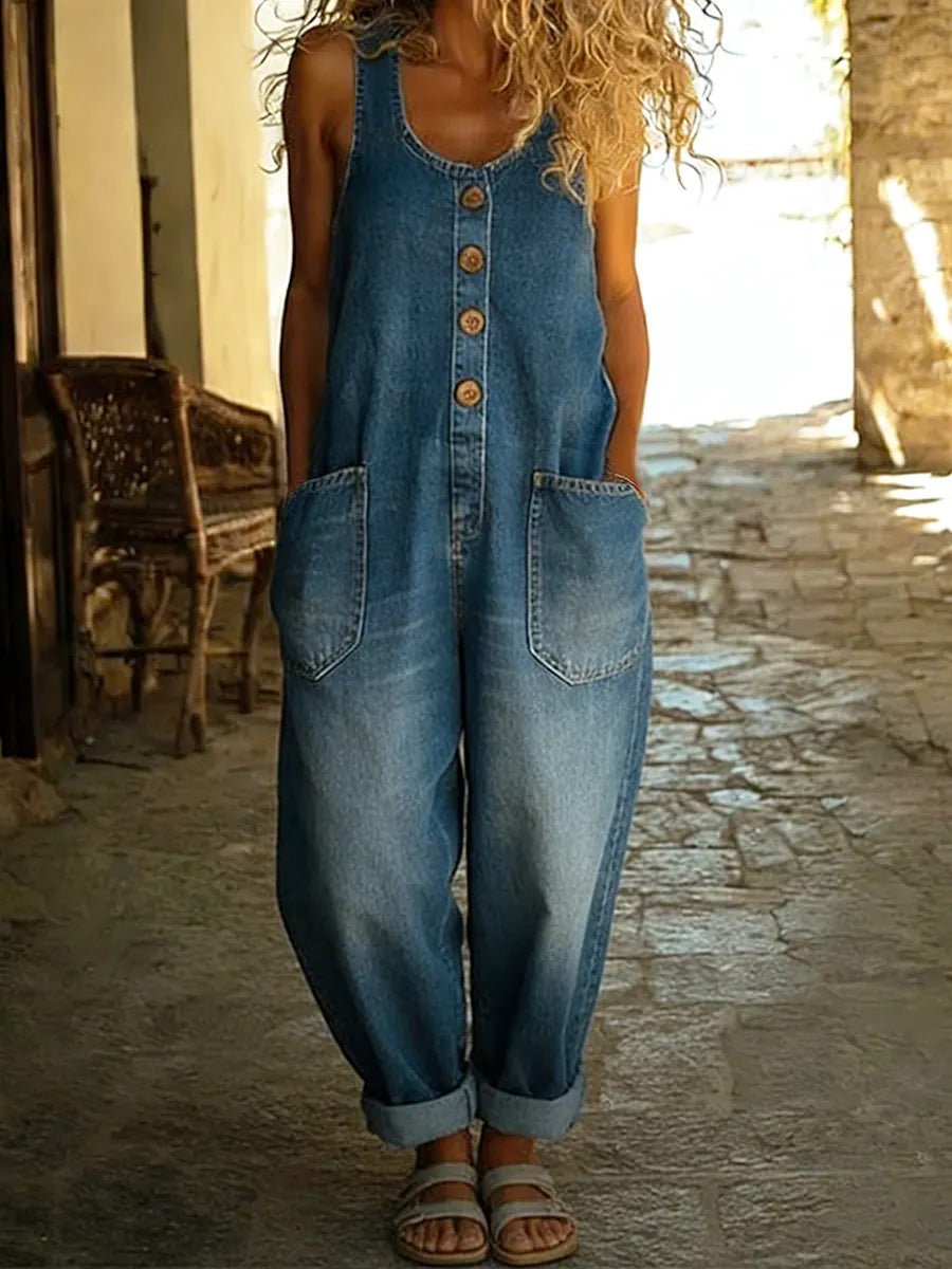 Women’s casual cotton vest jumpsuit