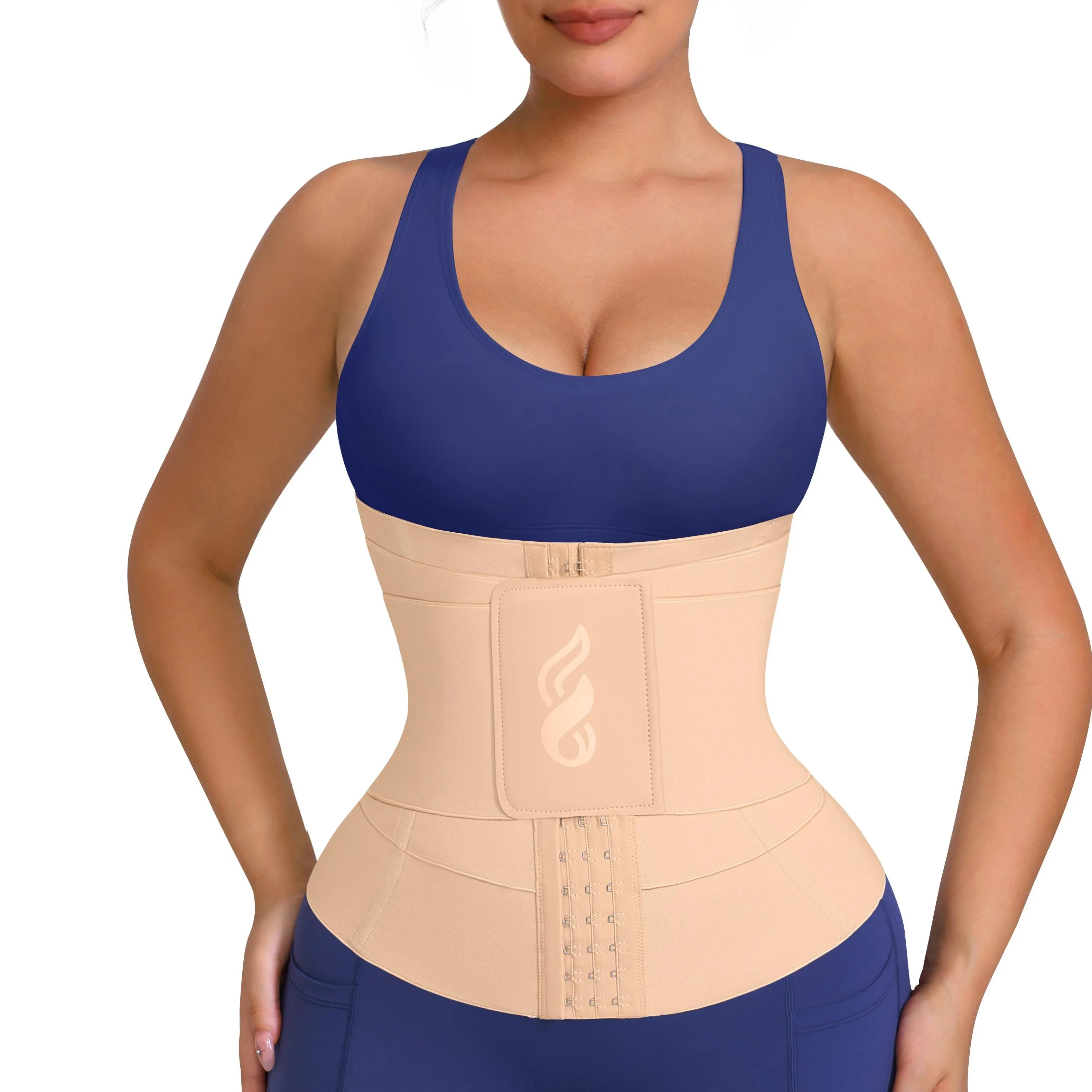 Waist-cinching shapewear with tummy control, three-layer wrapping, comfortable women's nylon fabric, adjustable, multiple colors available, suitable for holiday wear, comfortable women's fabric, sexy shaping waist belt.