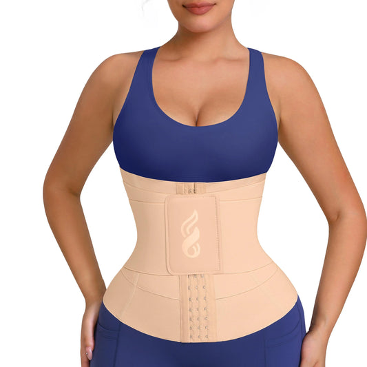 Waist-cinching shapewear with tummy control, three-layer wrapping, comfortable women's nylon fabric, adjustable, multiple colors available, suitable for holiday wear, comfortable women's fabric, sexy shaping waist belt.
