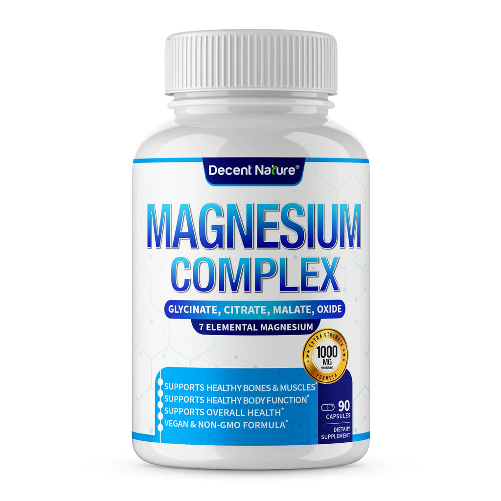 Magnesium Complex 1000mg | 7 Elemental Magnesium | 90 Capsules | Bone Health | Made in USA
