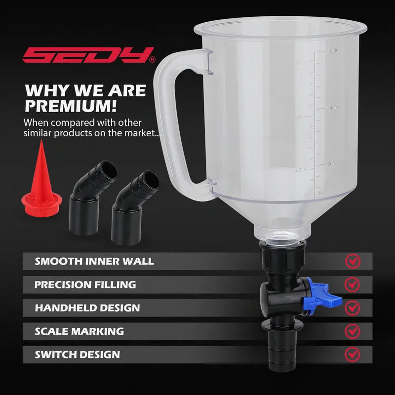 18-Piece Engine Oil Funnel Set with 12 Adapters and Storage Tray