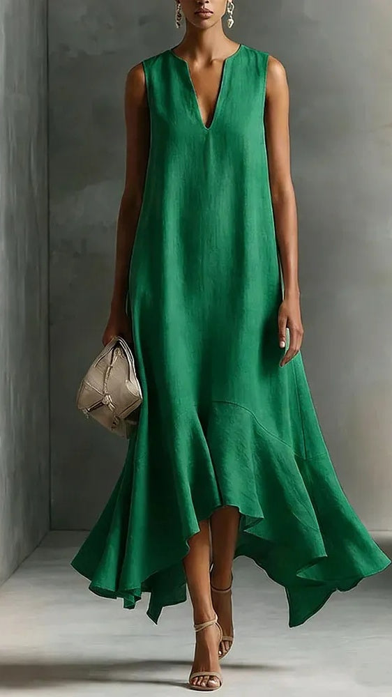 Women’s Elegant & Casual V-Neck Long Dress