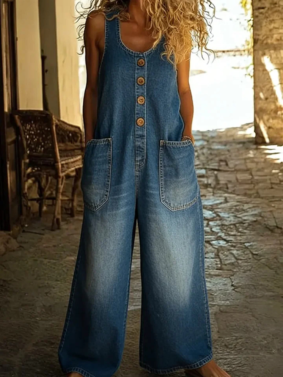 Women’s casual cotton vest jumpsuit
