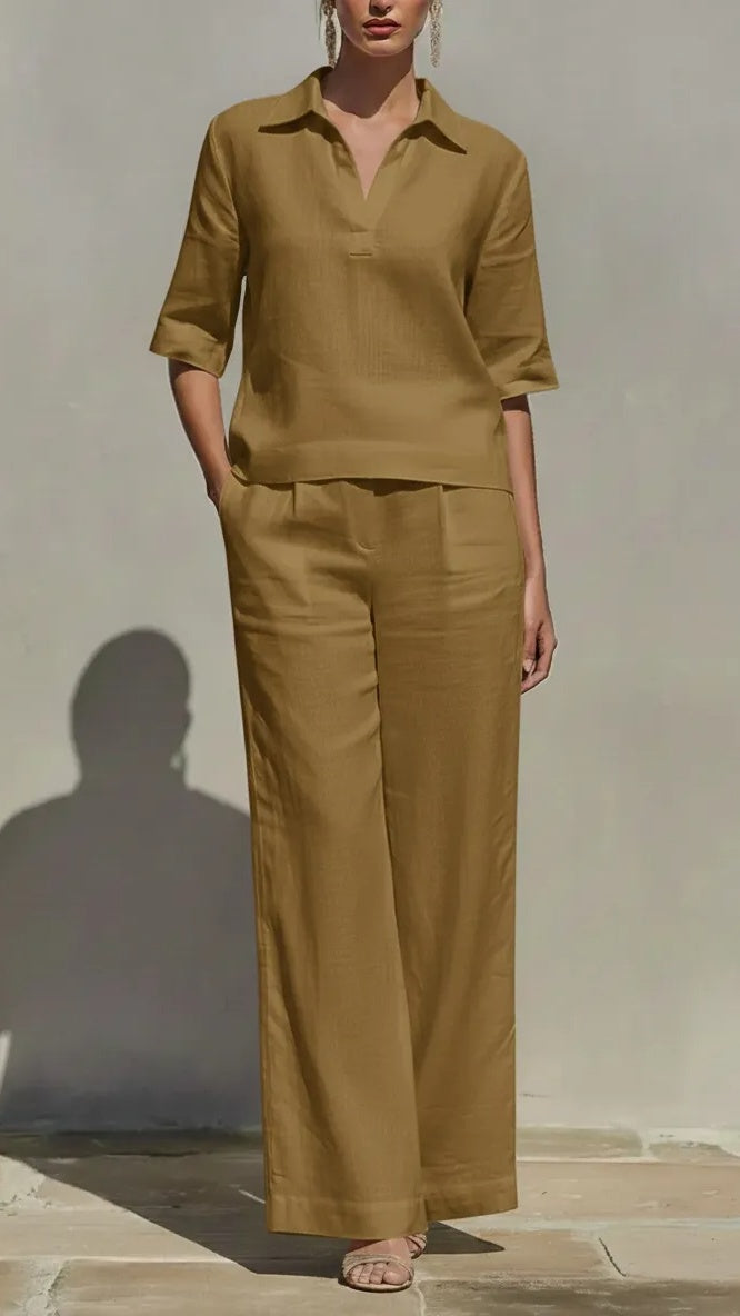 New Arrivals🔥Women’s Solid Cotton Linen Two-Piece Set