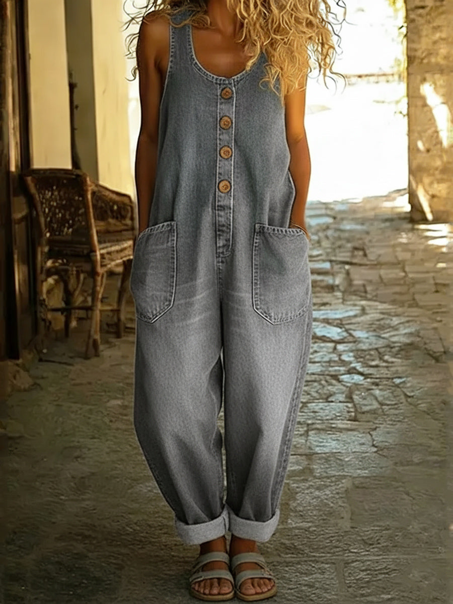 Women’s casual cotton vest jumpsuit