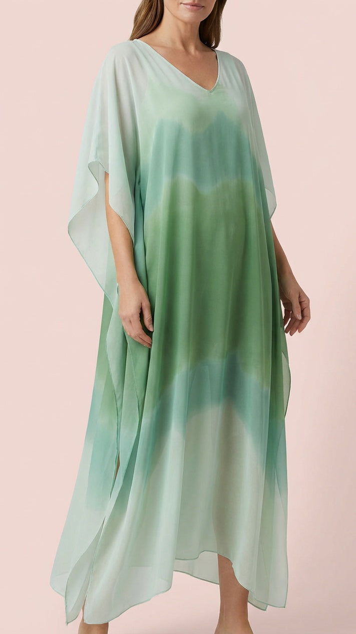 Women’s Ombré Tie-Dye Chiffon Dress