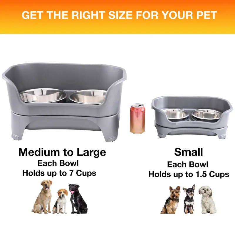 Neater Feeder for Dogs – Mess-Proof Elevated Pet Bowls, Stainless Steel, BPA-Free, Dishwasher Safe, Made in USA