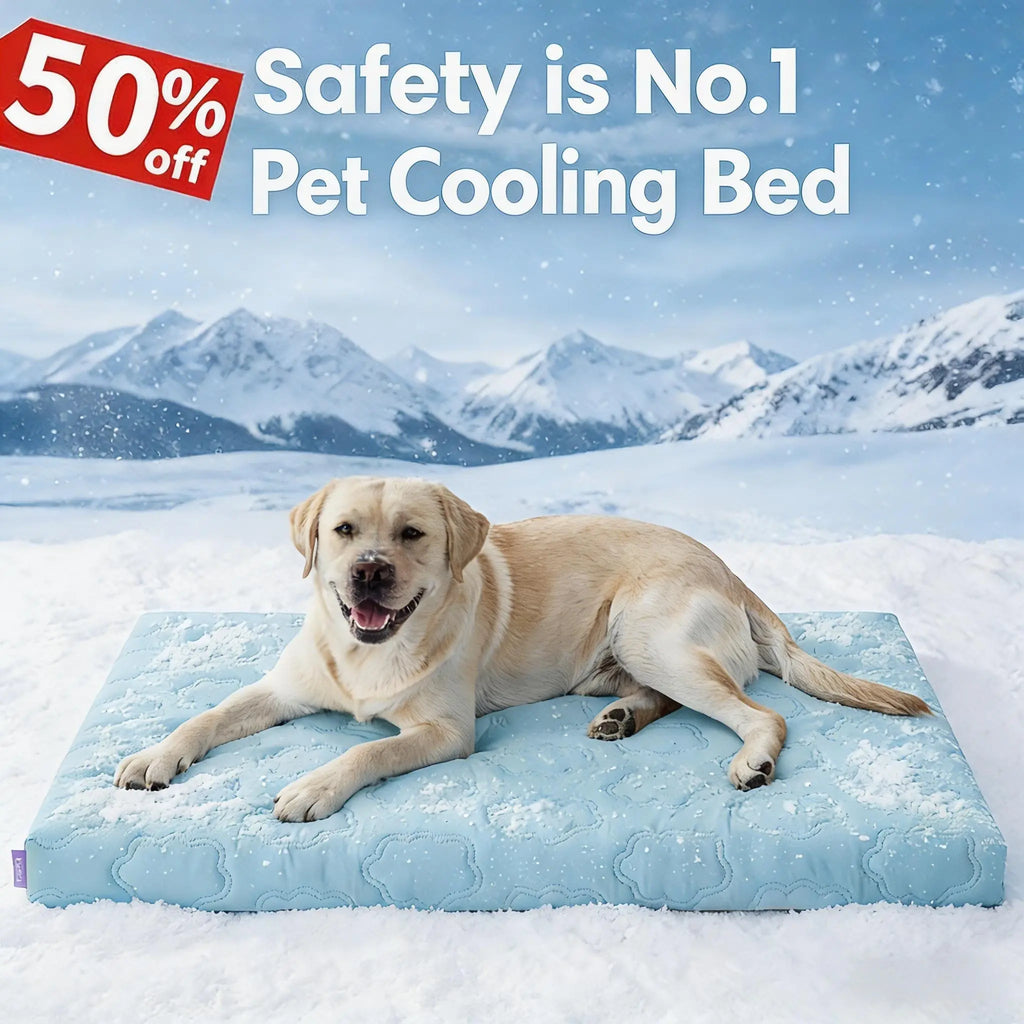 Extra-thick, cooling orthotic mat for dogs – Q-Max>0.5. Cooling mat with washable cover, egg-cage style foam non-slip bed, suitable for extra-large breeds.