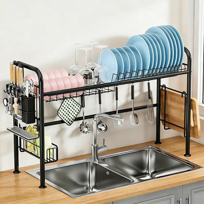 Over Sink Dish Drying Rack with Large Storage Space – 1 & 2 Tier