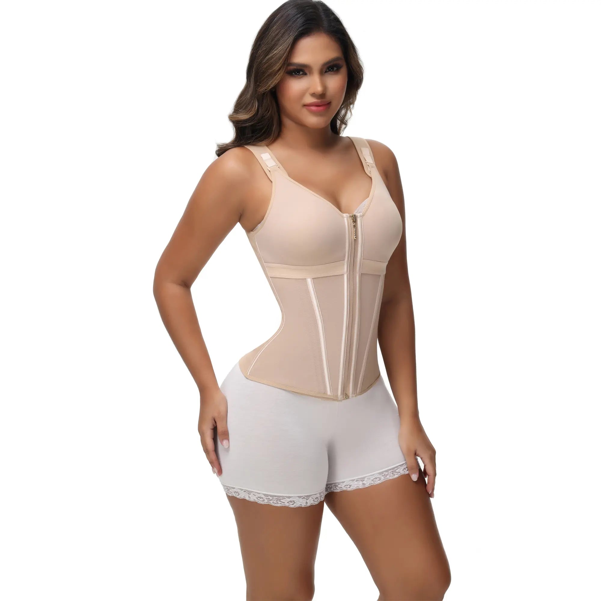 Women's waist trainer shapewear, with bra and shapewear, sports shapewear with adjustable shoulder straps