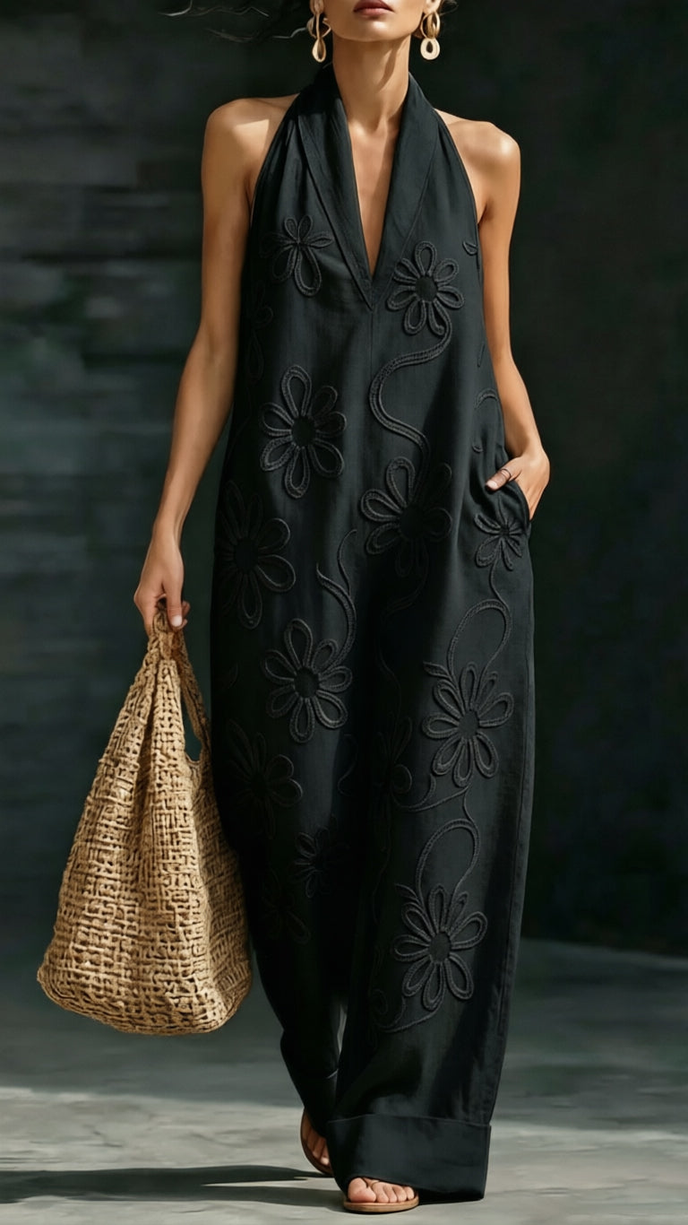 Women’s Minimalist Elegant and Comfortable Floral Jumpsuit